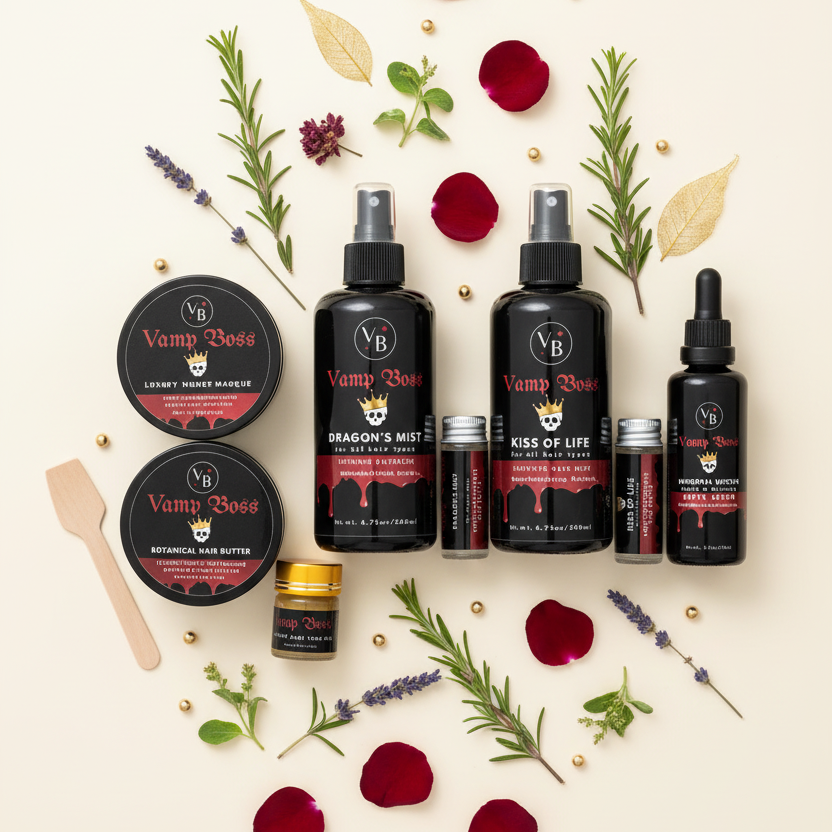 Vamp Boss Immortal Hair Collection - Spread Out Flat Lay