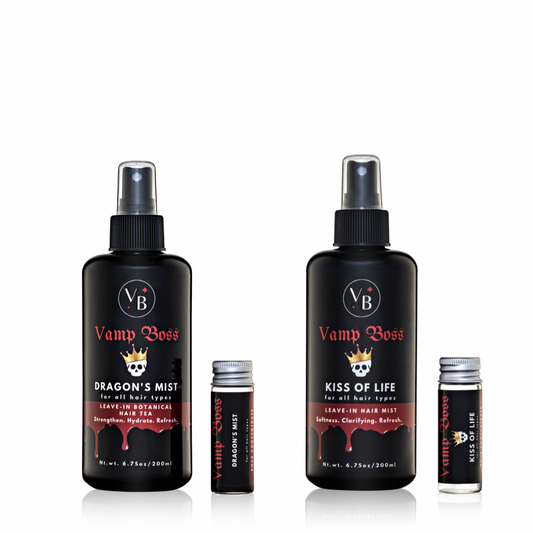 REFILL DUO: “Dragon’s Mist" Strengthener & “Kiss of Life” Hydration Luxury Leave-In Botanical Hair Strengthener